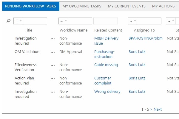 pending workflow tasks