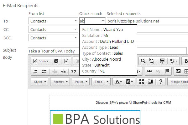 BPA Exchange connector