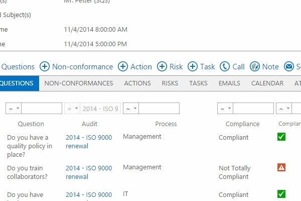 The audit detail page