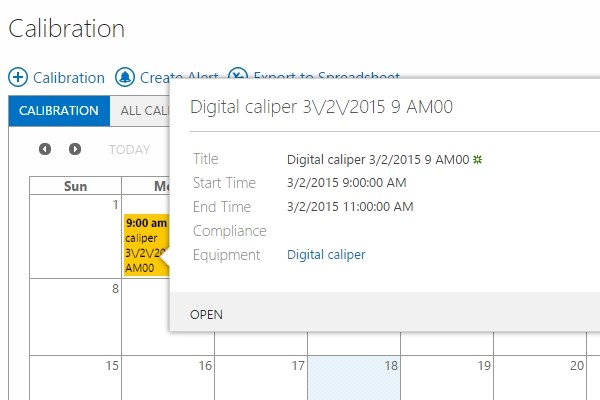 calendar view