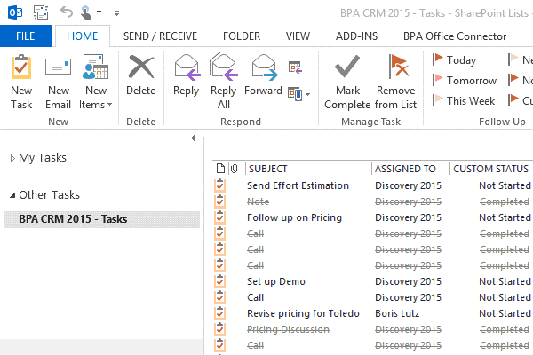 synchronized with Microsoft Outlook