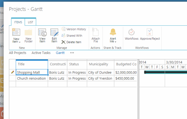 Projects - Gantt