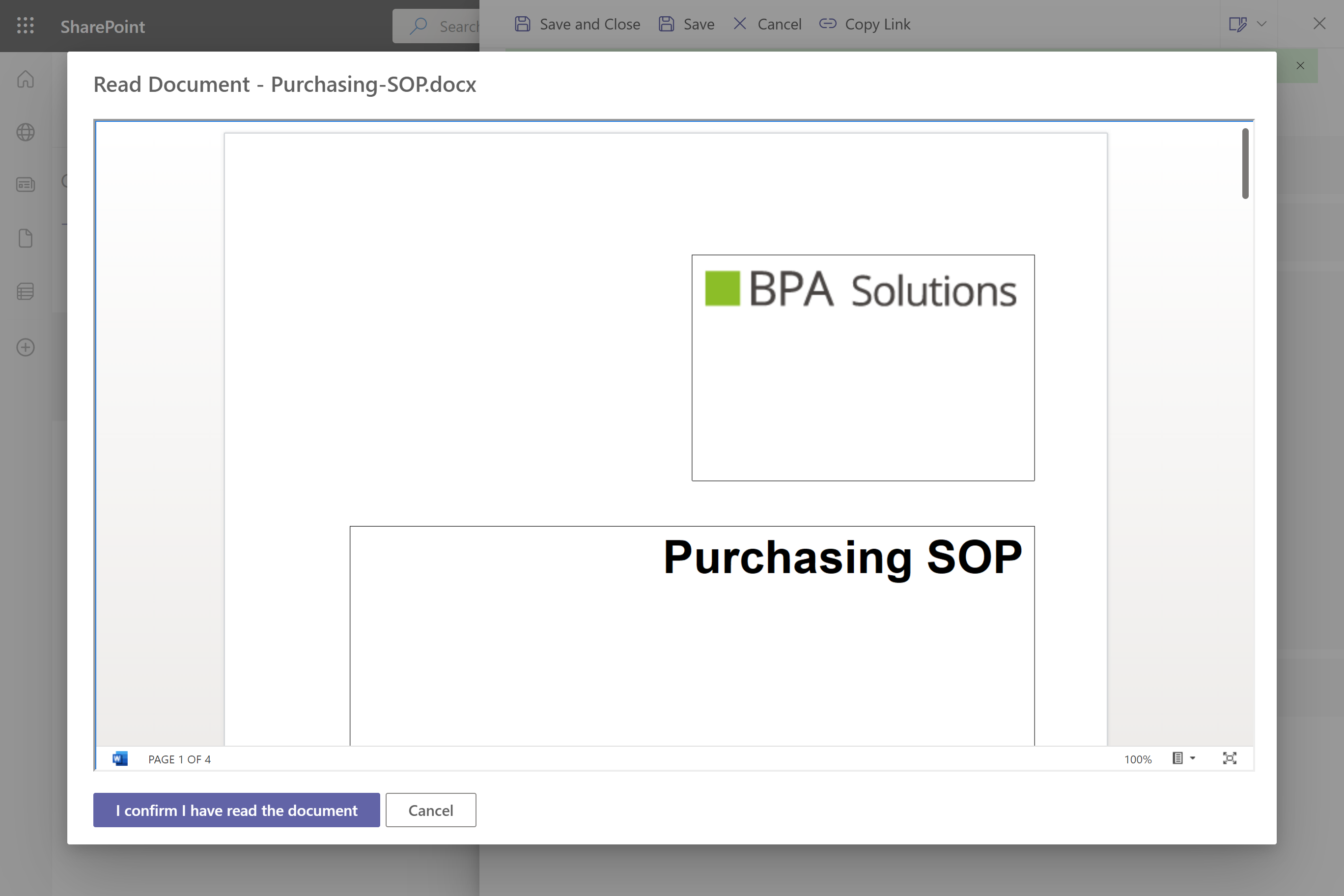 eSignature Document Preview